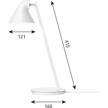 Lampička Louis Poulsen NJP Mini LED stolní lampa bílá - Ø - základny 16 cm; Ø stínidla 12,1 cm; délka přívodního kabelu 250 cm 1 x 10 W LED - Doprava zdarma
