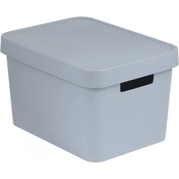 Košík PH 36x27x22cm s víkem INFINITY šedá