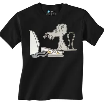 Chlapecké tričko Dětské tričko Prohozená realita Počítačová Myš (Od 3 do 13 let) (Velikost: 3-4, Barva: Černá)