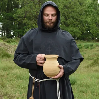 Karnevalový kostým Battle Merchant Černý mnišský hábit Benediktýn