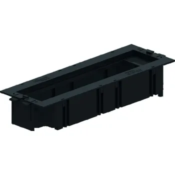 Elektroinstalační krabice Vanička přístrojová, pro 4 moduly 45x45mm + rezerva půl modulu, RAL 9011, PP