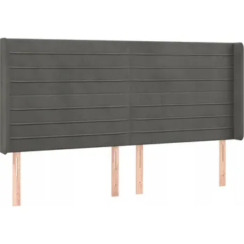 Čelo postele ušák sametové tmavě šedé 203x16x118/128cm