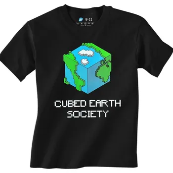 Chlapecké tričko Dětské tričko Společnost hranaté Země (Od 3 do 13 let) (Velikost: 7-8, Barva: Černá)