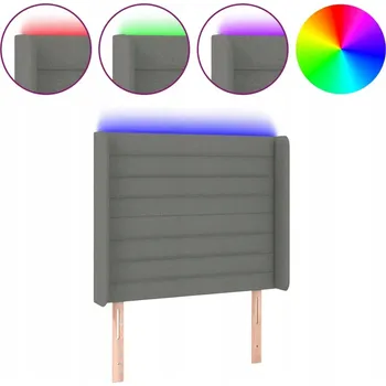 LED Čelo postele 93x16 cm tmavě šedé