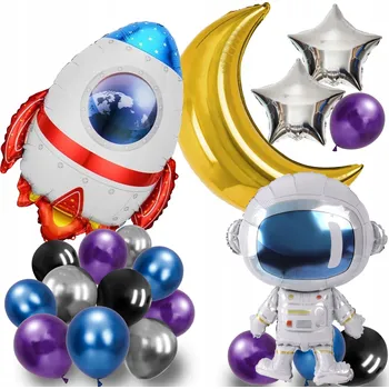 Balónek BALÓNKY na narozeniny sada dekorací KOSMOS RAKETA ASTRONAUT