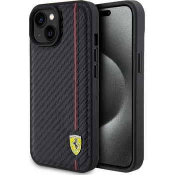 Náhradní díl pro mobilní telefon Ferrari PU Leather Carbon Red Line kryt iPhone 15 57983118798