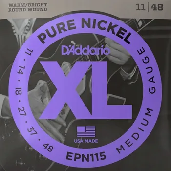 Struna pro kytaru a smyčcový nástroj Struny D'Addario EPN115 XL Pure Nickel 11-48