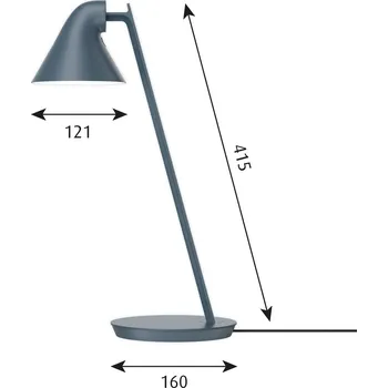 Lampička Louis Poulsen NJP Mini LED stolní lampa modrá - Ø - základny 16 cm; Ø stínidla 12,1 cm; délka přívodního kabelu 250 cm petrolejová modrá 1 x 10 W LED - Doprava zdarma