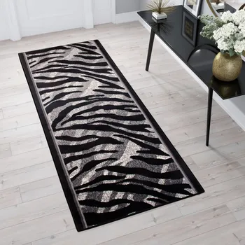 Koberec Běhoun na míru Tap - tygrovaný 1 - šedý/černý Rozměr koberce: 80 cm