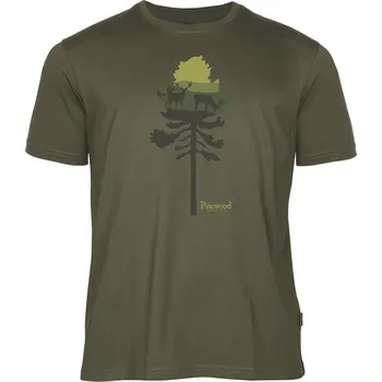 Pánské tričko Pinewood Pánské lovecké tričko Finnveden Recycled Outdoor Velikost: L Olive Mel Pine Tree