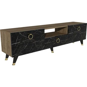 Televizní stolek ZARKA TV stolek na nožičkách, ořech / černá