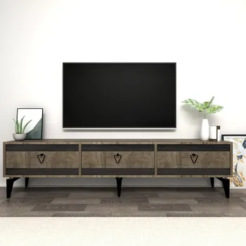 Televizní stolek HALIBUT TV stolek na nožičkách, ořech / černá