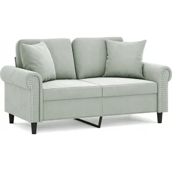 Pohovka Dvojmístná pohovka Samet Světle šedá 152x77x80cm