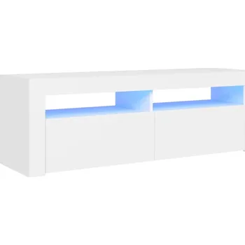 Televizní stolek TV stolek s LED osvětlením 120x35x40 cm bílý