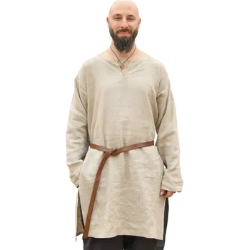 Battle Merchant Středověká lněná tunika, přírodní