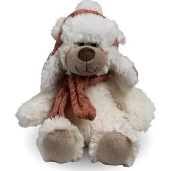 plyšák Plyšový medvěd Bolke s čepicí v holubí bílé