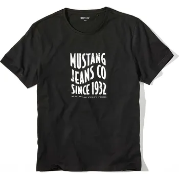 Pánské tričko MUSTANG Černé tričko s nápisem “Mustang Jeans Co. Since 1932” M 4246_2100.400
