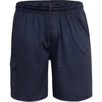 Pánské kraťasy Teplákové cargo šortky s elastickým pasem (tm. modrá) - v nadměrné velikosti 2585