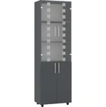 Max-i Vitrína LATHAM DS02 policová s dvířky a sklem Zvolte barvu:: antracit