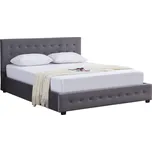 Postel s úložným prostorem, 160x200, šedá, MINDY