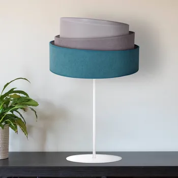 Lampička Duolla Stolní lampa Pastell Trio tyrkysová/šedá/světle šedá H50cm - Délka přívodního kabelu 150 cm tyrkysová, šedá, světle šedá, bílá 1 x 40 W - Doprava zdarma
