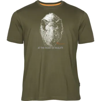 Pinewood Pánské lovecké tričko Wildboar - 25 Velikost: L Hunting Olive