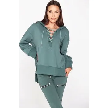 Pánská mikina MANDRAGORA Mikina Marynarska Zelená Relaxed Fit L_XL
