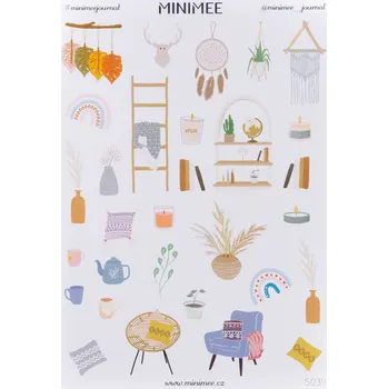 samolepka MINIMEE Papírové samolepky v aršíku A5 Hygge