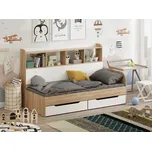 Vomaks unit, s.r.o. Dětská postel KEID | 80 x 190 cm, se zásuvkami a regály Zvolte barvu:: bílá + antracit