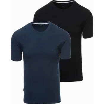 Pánské tričko s kulatým výstřihem - tmavě modré/černé V3 Z101 - XXL