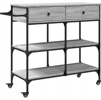 Servírovací stolek Kuchyňský vozík vintage šedý dub sonoma 105x42x95 cm