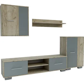 Obývací stěna Obývací stěna ZETA dub kraft šedý/šedá činčila