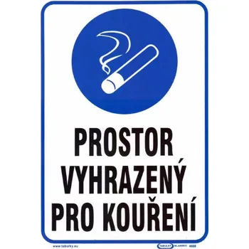 Prostor vyhrazen pro kouření 210x297 mm - plast