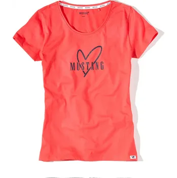 Dámské tričko MUSTANG Dámské červené tričko s potiskem srdce JETTE L 6242_2100.743