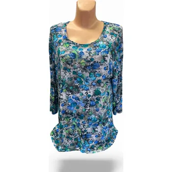 Dámská tunika Halenka LUPOL 54, Barva Modrá, Velikost XXXL 54, Materiál 96% Viskoza 4% Lycra