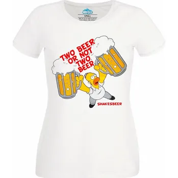 Dámské tričko Simpsonovi "Dvě piva či žádný piva" The Simpsons (Skladem XS-4XL) (Velikost: 4XL, Barva: Bílá)