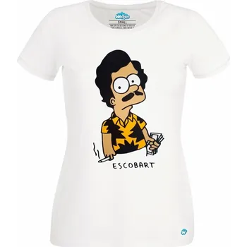 Dámské tričko Escobart Bart Simpson (Skladem XS-4XL) (Velikost: 4XL, Barva: Bílá)