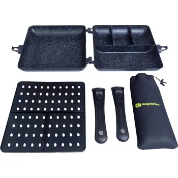 Kempingové nádobí RidgeMonkey Touster Connect Combi and Steamer XXL Granite Edition
