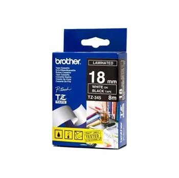Pásek do tiskárny Brother - TZe-345, černá / bílá (18mm, laminovaná)