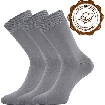 Pánské ponožky LONKA Ponožky pánské slabé HABIN 100% bavlněné ŠEDÉ (3 páry) 43-45 118778