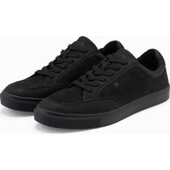 Pánské tenisky Pánská jednobarevná obuv ve streetwearovém stylu - černá V3 OM-FOTL-0183 - 45