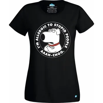 Dámské tričko Dámské tričko Griffinovi Brian Griffin Family Guy (Skladem XS-4XL) (Velikost: XS, Barva: Černá)