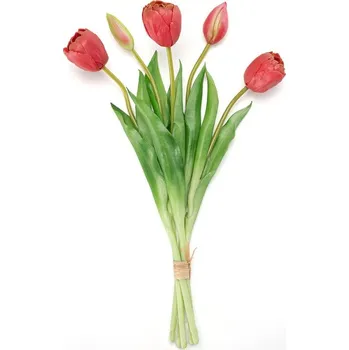 umělá květina Svazek tulipány plnokvěté 39 cm, 5 ks