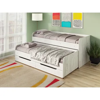 Postel Max-i Dětská postel HADAR-5 | 80 x 190 cm, s výsuvnou přistýlkou a zásuvkami Zvolte barvu:: bílá