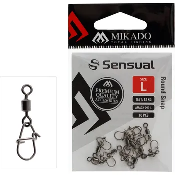 Mikado Karabinka s Obratlíkem - ROUND SNAP, 10 ks , vel S, 8,5 kg