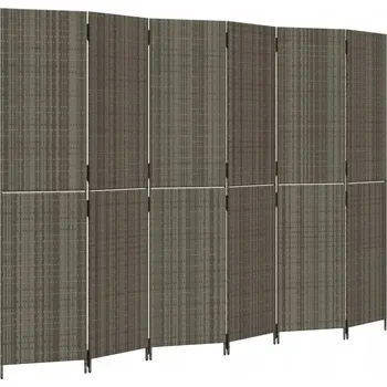 Paraván Paraván z polyratanu - 294x200 cm, šedý