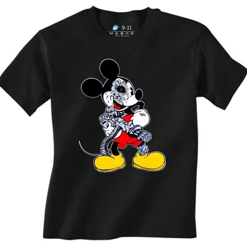 Dívčí tričko Dětské tričko Terminátor Mickey Mouse (Od 3 do 13 let) (Velikost: 3-4, Barva: Černá)