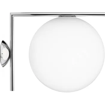 Lampička Nástěnné svítidlo FLOS IC C/W2, chrom Ø 30 cm - Ø koule 30 cm, Ø pro montáž na stěnu 11 cm opálově bílá, chrom 1 x 205 W - Doprava zdarma