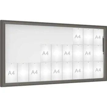 Informační tabulka Venkovní vitrína model 1000, 27 x A4, plexi, šedá PRO + doprava zdarma