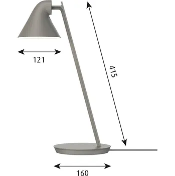 Lampička Louis Poulsen NJP Mini LED stolní lampa taupe - Ø - základny 16 cm; Ø stínidla 12,1 cm; délka přívodního kabelu 250 cm 1 x 10 W LED - Doprava zdarma